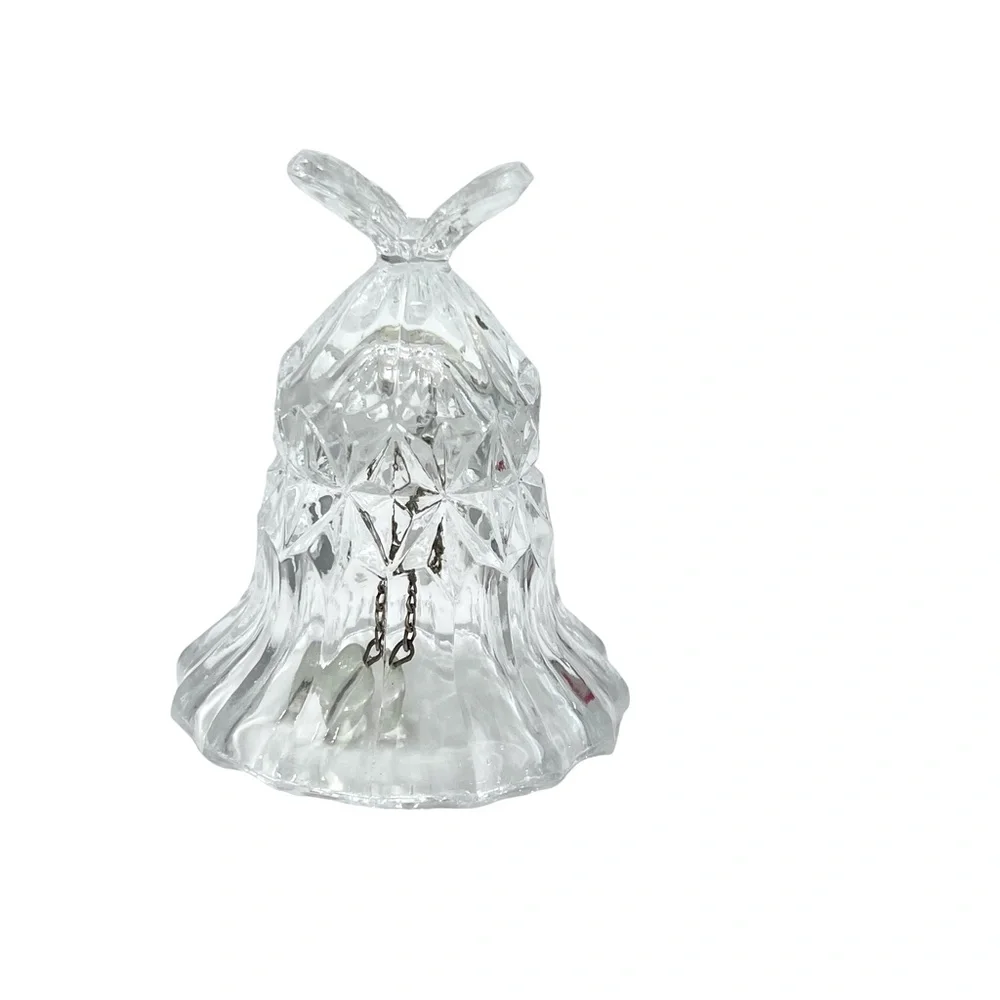 VINTAGE CUT CRYSTAL BELL WITH BUTTERFLY TOP